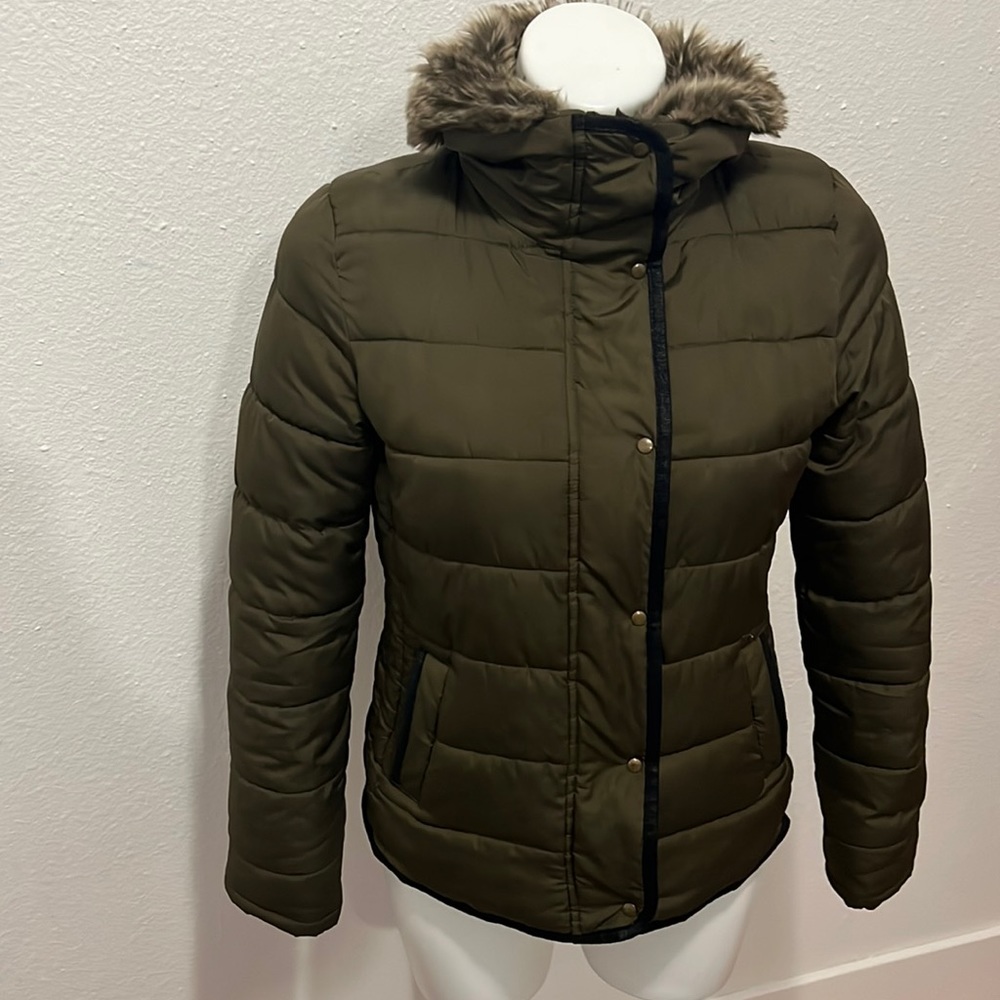 Old Navy Army Olive Green Puffer Jacket Sz XS